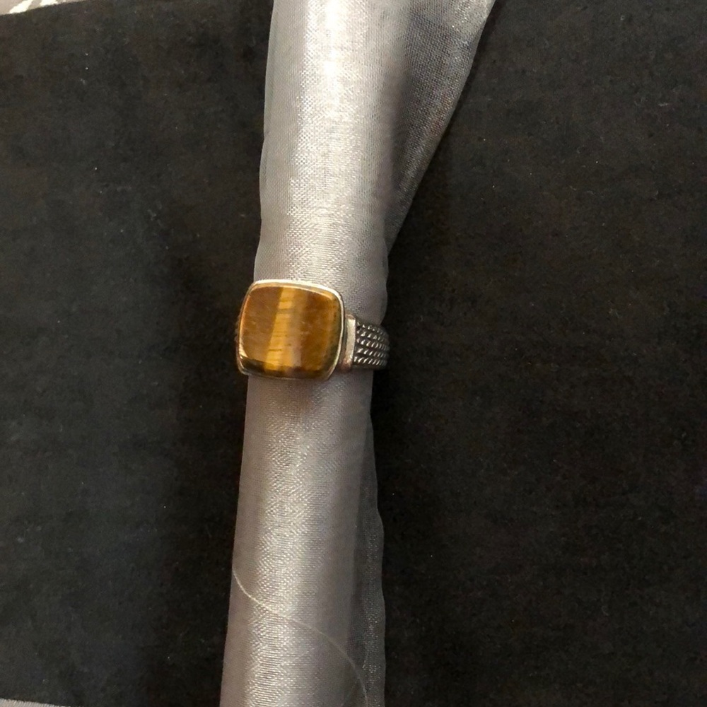 Genuine Tiger Eye Sterling Silver Ring